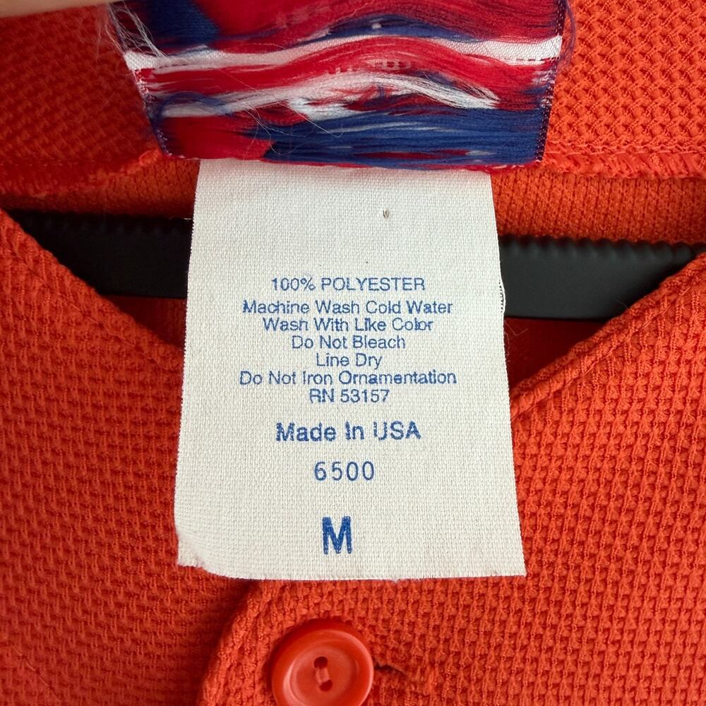 Vintage New York Mets Jersey Mens Medium Orange Majestic Made In USA Shirt - Picture 9 of 13